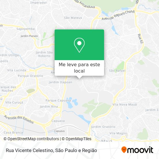 Rua Vicente Celestino mapa