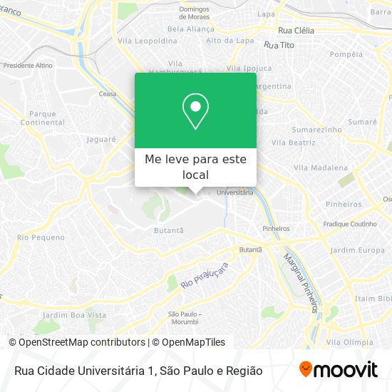 Rua Cidade Universitária 1 mapa
