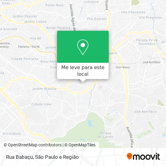 Rua Babaçu mapa