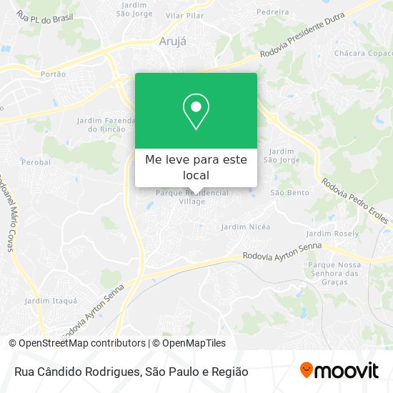 Rua Cândido Rodrigues mapa