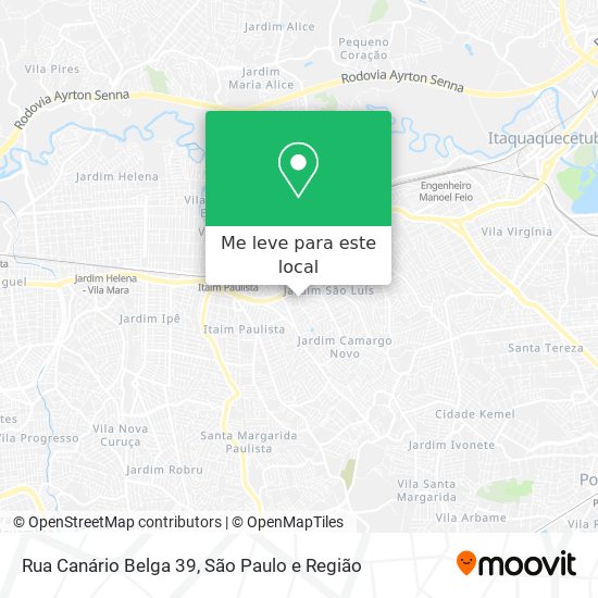 Rua Canário Belga 39 mapa