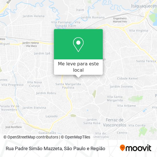 Rua Padre Simão Mazzeta mapa