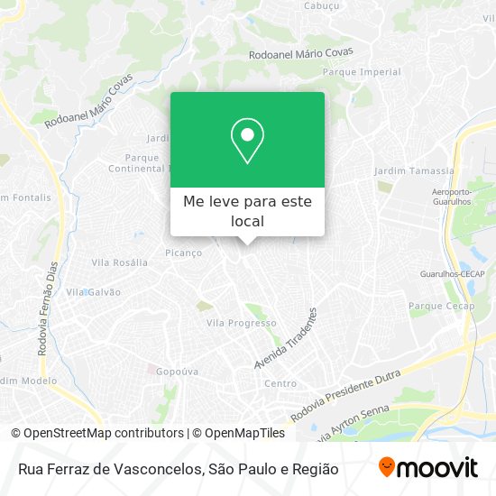 Rua Ferraz de Vasconcelos mapa
