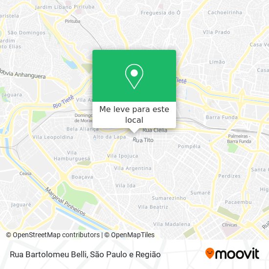 Rua Bartolomeu Belli mapa