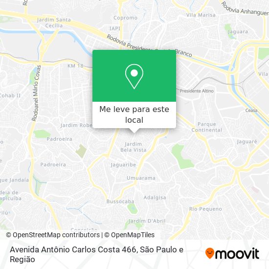 Avenida Antônio Carlos Costa 466 mapa