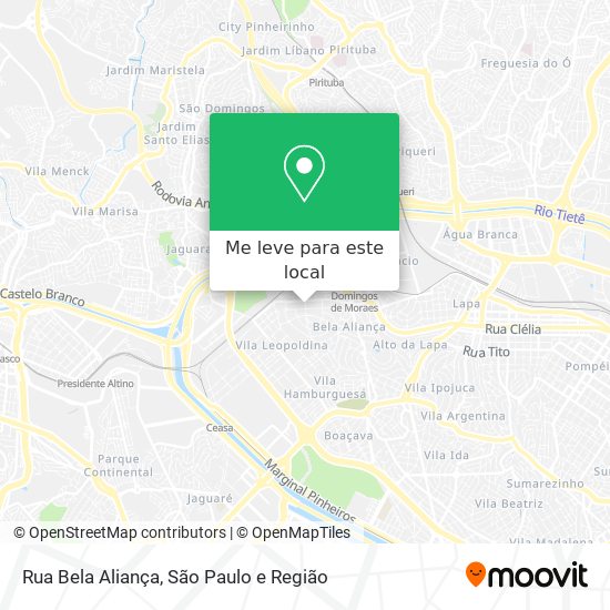 Rua Bela Aliança mapa