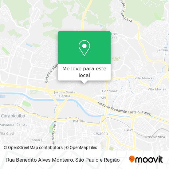 Rua Benedito Alves Monteiro mapa