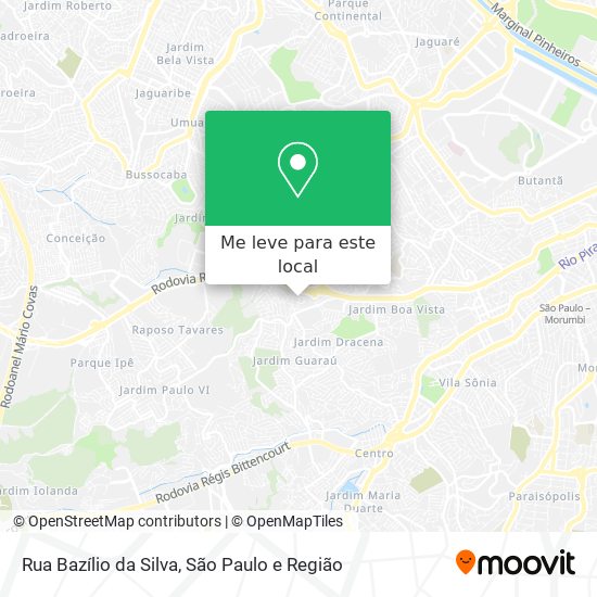 Rua Bazílio da Silva mapa