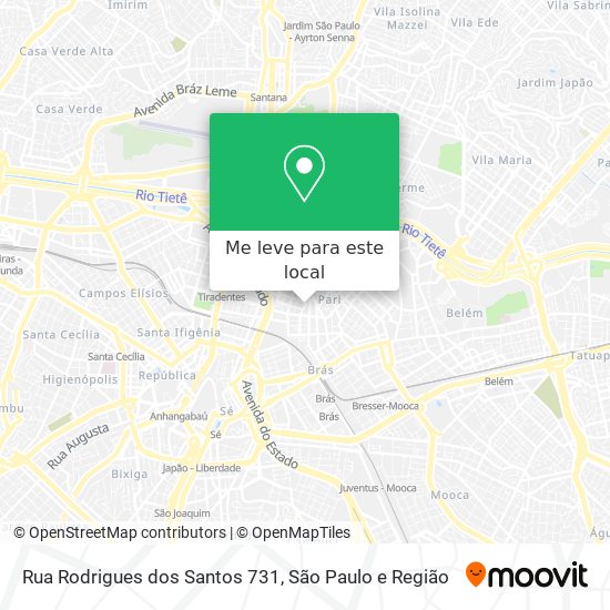 Rua Rodrigues dos Santos 731 mapa