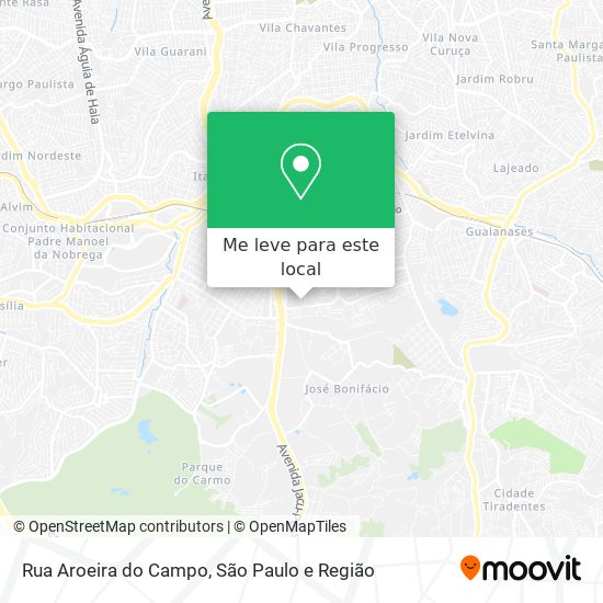 Rua Aroeira do Campo mapa