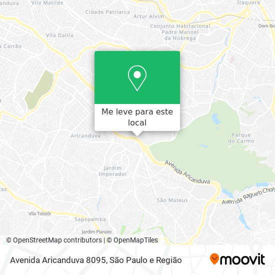 Avenida Aricanduva 8095 mapa