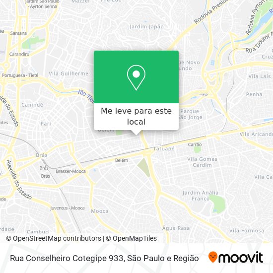 Rua Conselheiro Cotegipe 933 mapa