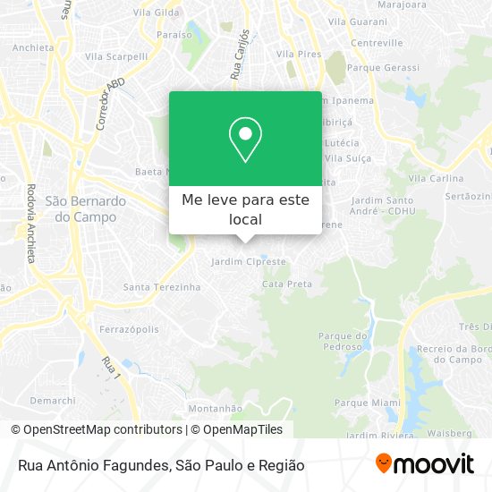 Rua Antônio Fagundes mapa