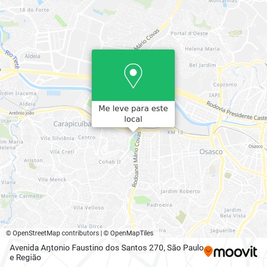 Avenida Aŋtonio Faustino dos Santos 270 mapa