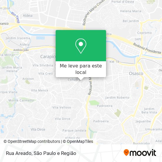 Rua Areado mapa