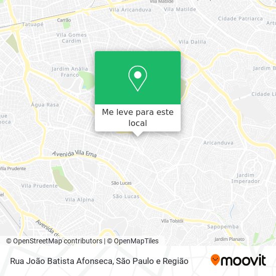 Rua João Batista Afonseca mapa