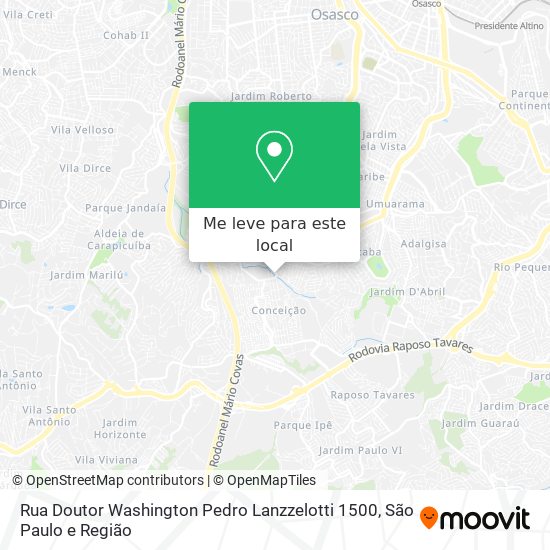 Rua Doutor Washington Pedro Lanzzelotti 1500 mapa