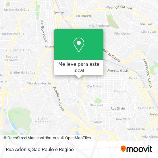 Rua Adônis mapa