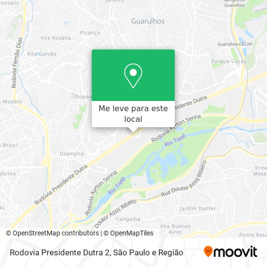 Rodovia Presidente Dutra 2 mapa