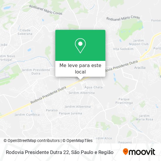 Rodovia Presidente Dutra 22 mapa