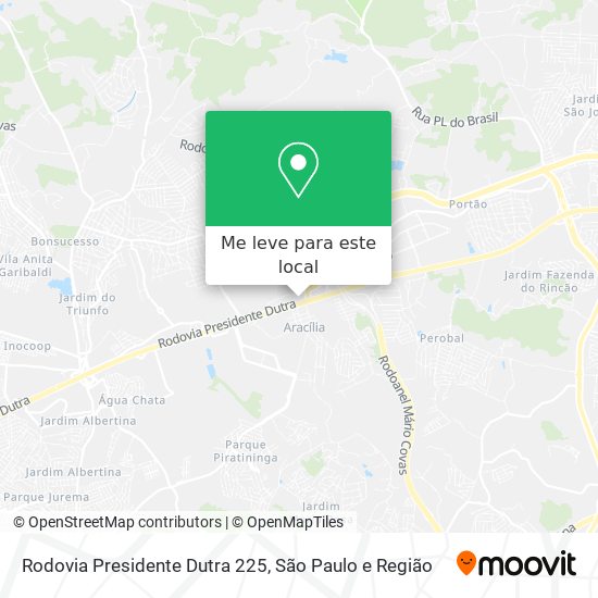 Rodovia Presidente Dutra 225 mapa