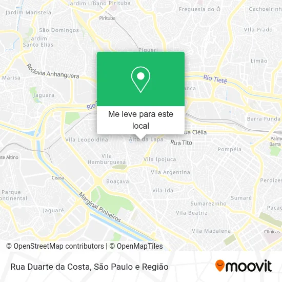 Rua Duarte da Costa mapa