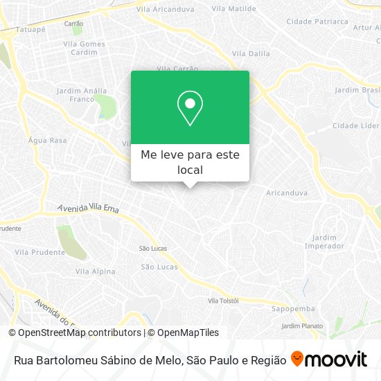 Rua Bartolomeu Sábino de Melo mapa