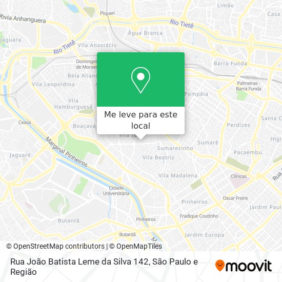 Rua João Batista Leme da Silva 142 mapa