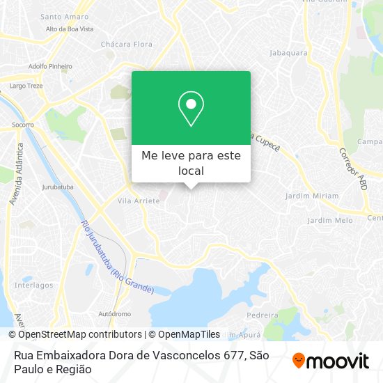 Rua Embaixadora Dora de Vasconcelos 677 mapa