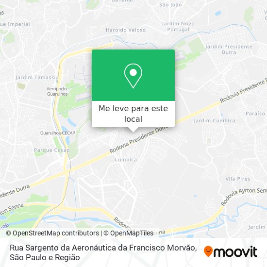 Rua Sargento da Aeronáutica da Francisco Morvão mapa