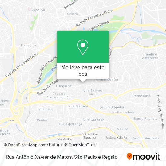 Rua Antônio Xavier de Matos mapa
