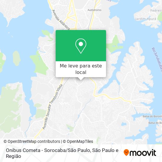 Onibus Cometa - Sorocaba / São Paulo mapa