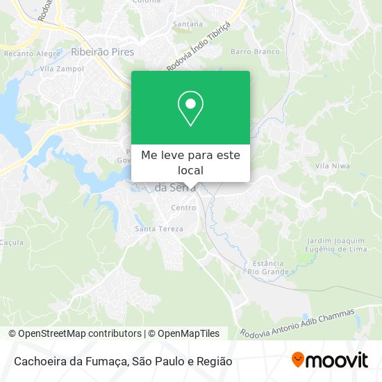 Cachoeira da Fumaça mapa