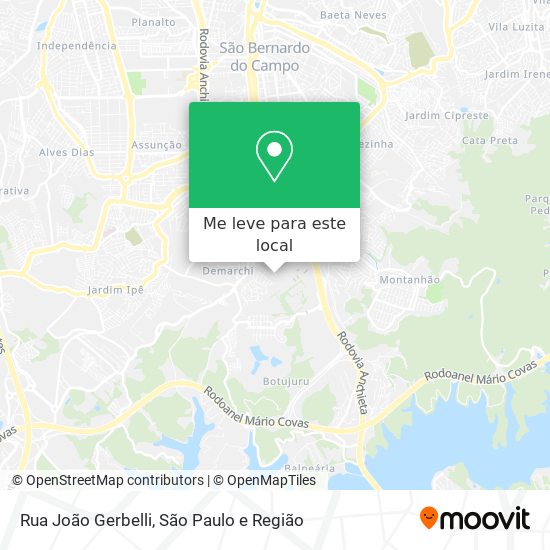 Rua João Gerbelli mapa