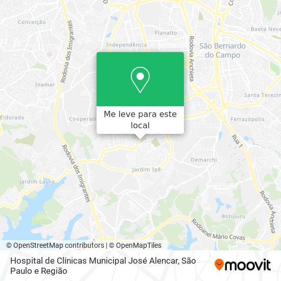 Hospital de Clínicas Municipal José Alencar mapa