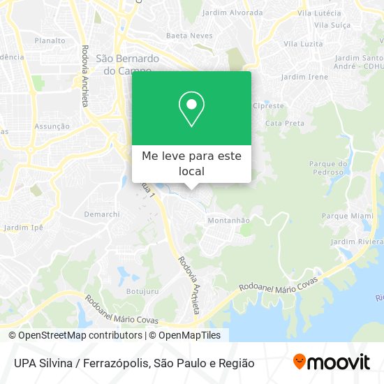 UPA Silvina / Ferrazópolis mapa