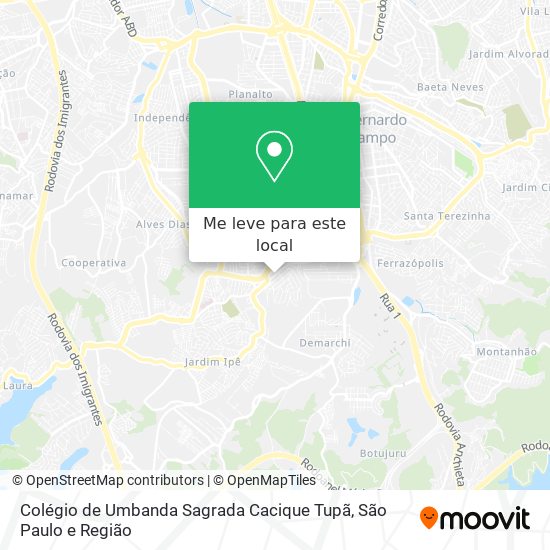 Colégio de Umbanda Sagrada Cacique Tupã mapa