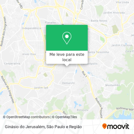 Ginásio do Jerusalém mapa