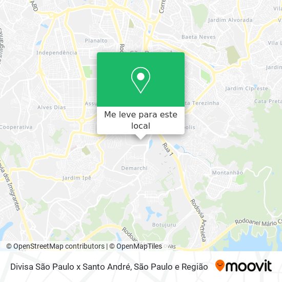 Divisa São Paulo x Santo André mapa