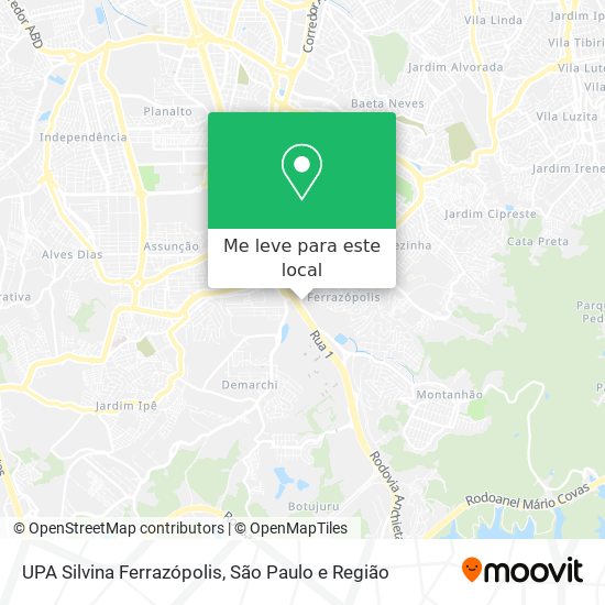 UPA Silvina Ferrazópolis mapa