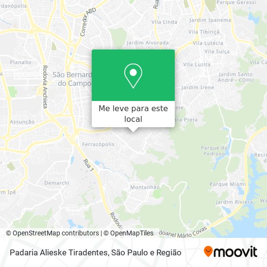 Padaria Alieske Tiradentes mapa