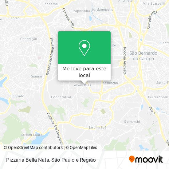 Pizzaria Bella Nata mapa