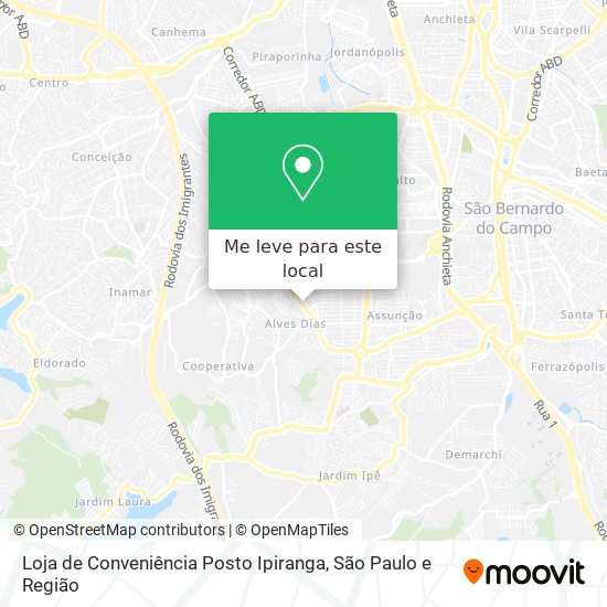 Loja de Conveniência Posto Ipiranga mapa