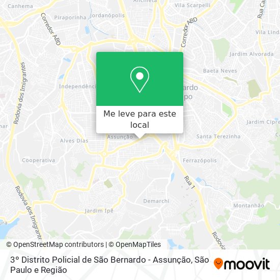 3º Distrito Policial de São Bernardo - Assunção mapa