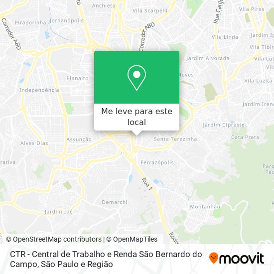 CTR - Central de Trabalho e Renda São Bernardo do Campo mapa