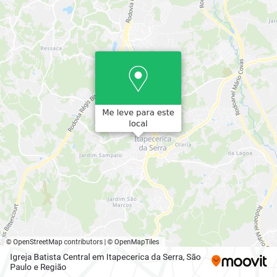 Igreja Batista Central em Itapecerica da Serra mapa