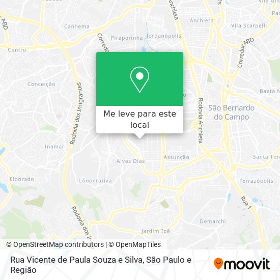 Rua Vicente de Paula Souza e Silva mapa