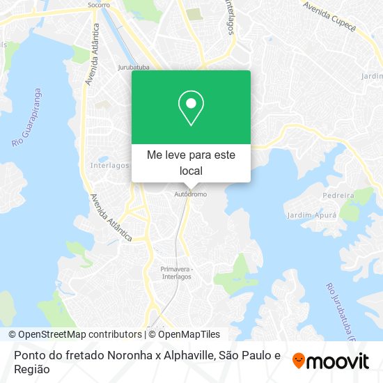 Ponto do fretado Noronha x Alphaville mapa