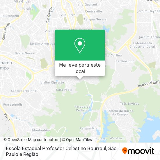 Escola Estadual Professor Celestino Bourroul mapa