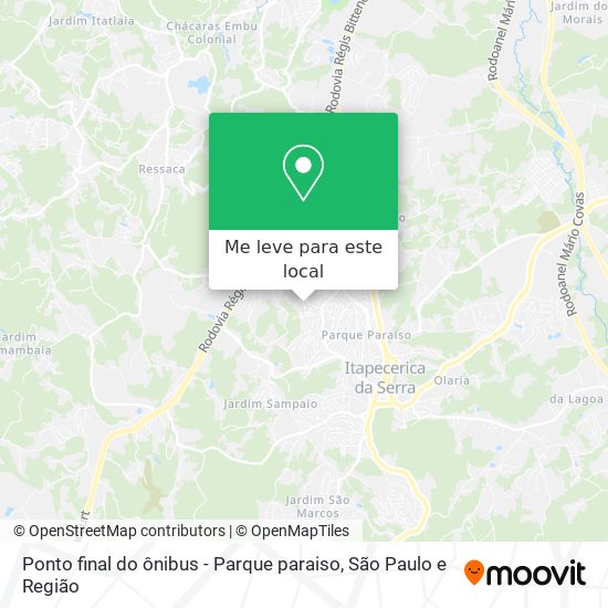 Ponto final do ônibus - Parque paraiso mapa